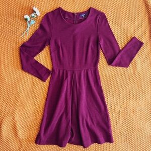 Madewell Gia Fit & Flare Ponte Dress - Red/Burgundy - Size 0